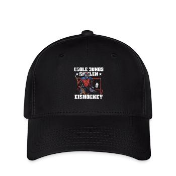 Coole Jungs Spielen Eishockey - Flexfit Cap - Schwarz - Vorne