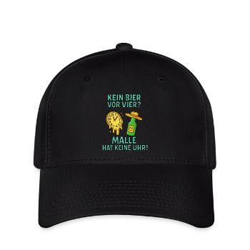 Malle Shirt Saufurlaub Party Kein Bier Vor Vier - Flexfit Cap - Schwarz - Vorne