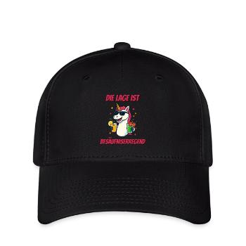Einhorn – Party Spruch - Flexfit Cap - Schwarz - Vorne