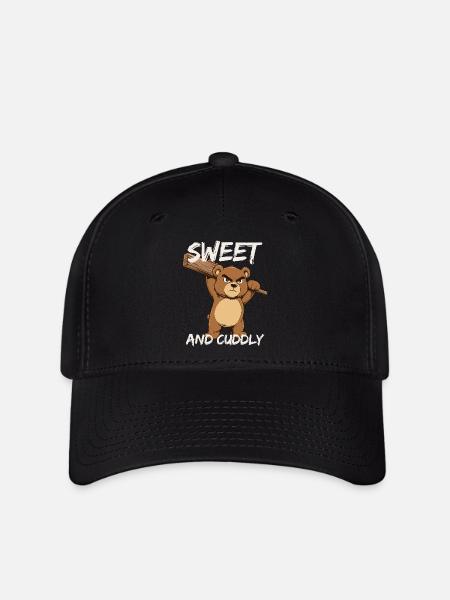 Grimmiger Bär – Sweet and Cuddly - Flexfit Cap - Schwarz