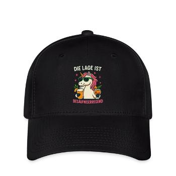 Party Spruch - Einhorn - Flexfit Cap - Schwarz - Vorne