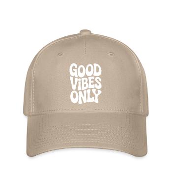 Vibing Typografie in Weiß - Flexfit Cap - Khaki - Vorne