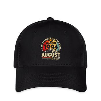 Août 1994 Vintage Rétro Anniversaire Vintage - Casquette Flexfit - noir - Devant