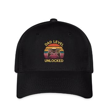 Dad level unlocked - Flexfit Cap - Schwarz - Vorne