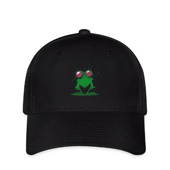 Grenouille - Amphibien Dessin Animé Steampunk - Casquette Flexfit - noir - Devant