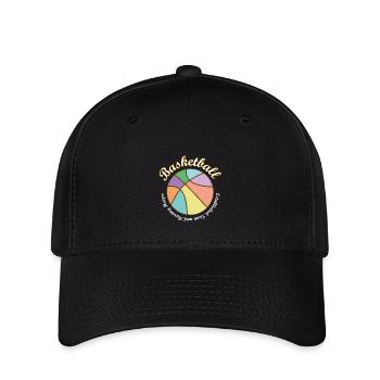 Bunter Basketball mit Schriftzug - Flexfit Cap - Schwarz - Vorne