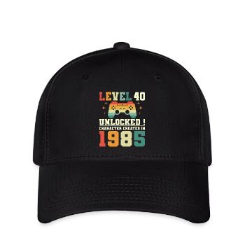 Niveau 40 Anniversaire Gamer 40 Ans - Casquette Flexfit - noir - Devant