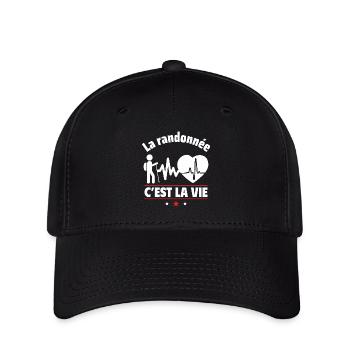 La randonnée, c'est la vie,randonneur,randonneuse - Casquette Flexfit - noir - Devant