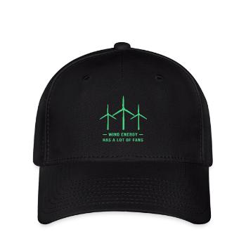 Windrad Windenergie Windkraft - Flexfit Cap - Schwarz - Vorne