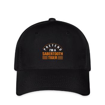 Urzeit Säbelzahntiger - Flexfit Cap - Schwarz - Vorne