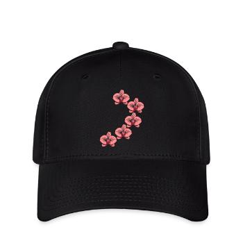 Orchideen - Flexfit Cap - Schwarz - Vorne