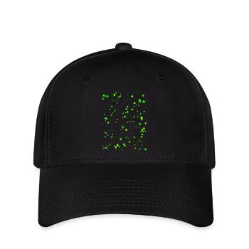 Éclaboussures de peinture vert fluo - Casquette Flexfit - noir - Devant