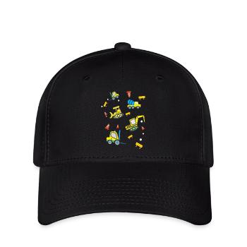 Baustellen Fahrzeuge - Flexfit Cap - Schwarz - Vorne