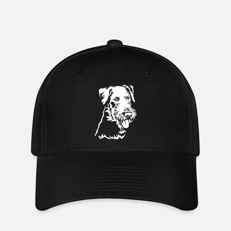 Airedale Terrier Head "Black Edition" - Flexfit Cap - black