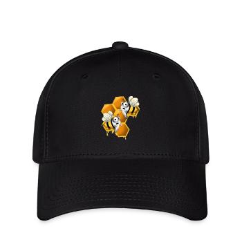 Abeilles effrayantes avec nid d’abeille - Casquette Flexfit - noir - Devant