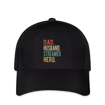 Streamer Papa Husband Hero - Flexfit Cap - black - Front