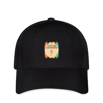 Vintage Aesthetic - Flexfit Cap - Schwarz - Vorne