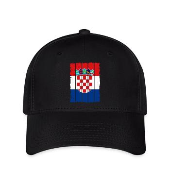 Kroatien Flagge Adria Zagreb Kroatische Fahne - Flexfit Cap - Schwarz - Vorne