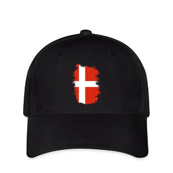 Dänemark Flagge Skandinavien Dänische Flagge Reise - Flexfit Cap - Schwarz - Vorne