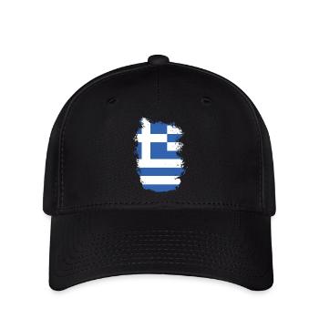 Griechenland Flagge Hellas Athen Griechische Fahne - Flexfit Cap - Schwarz - Vorne