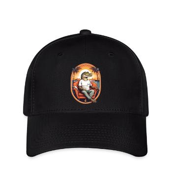 Alligator auf Sofa - Flexfit Cap - Schwarz - Vorne