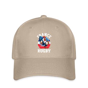 Coq Rugby Joueur de Ballon Fan - Casquette Flexfit - kaki - Devant