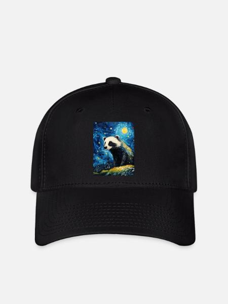 Dachs van gogh sternennacht - Flexfit Cap - Schwarz