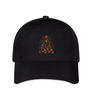 Festlicher Rausch! Pop Art Weihnachtsbaum - Flexfit Cap - Schwarz - Vorne