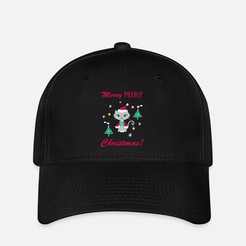 Purring Christmas Cat - Flexfit Cap - black
