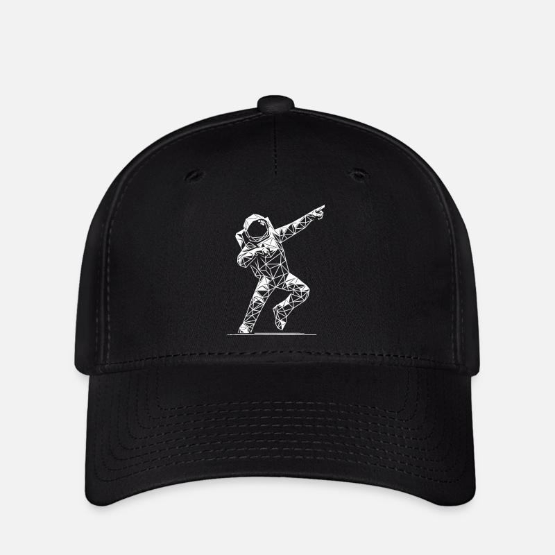 Geometric Astronaut Silhouette - Flexfit Cap - black