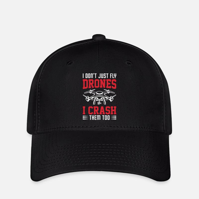 Je ne me contente pas de piloter des drones, je les écrase aussi - Casquette Flexfit - noir