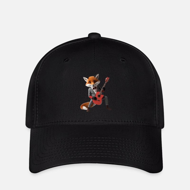 Fox Gitarre - Flexfit Cap - Schwarz