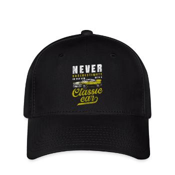 Oldtimer Automobil Baujahr - Flexfit Cap - Schwarz - Vorne