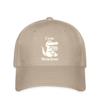 Croc Monsieur Croque Monsieur Fun Crocodile Français - Casquette Flexfit - kaki - Devant