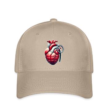 Explosive Herzgranate Design - Flexfit Cap - Khaki - Vorne