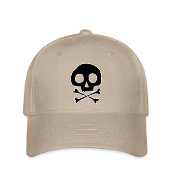 Skull and bones - Flexfit Cap - khaki - Front
