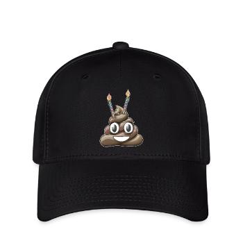 Häufen Sie Kacke mit zwei Kerzen ab - Flexfit Cap - Schwarz - Vorne