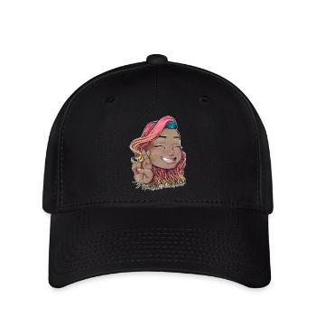 Reva Prisma mit gekreuzten Fingern Gesicht - Flexfit Cap - Schwarz - Vorne