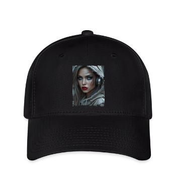 Femme post-apocalyptique avec casque - Casquette Flexfit - noir - Devant