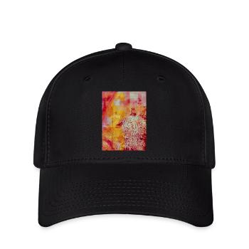 Frau im Mantel abstrakter Druck - Flexfit Cap - Schwarz - Vorne