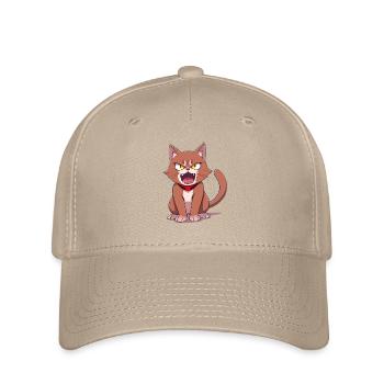 Anime Cat angry Photo Logo - Flexfit Cap - Khaki - Vorne