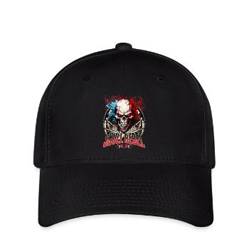 crâne crâne squelette moto motard gang - Casquette Flexfit - noir - Devant