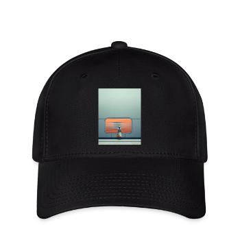 Femme debout sur le mur du métro - Casquette Flexfit - noir - Devant