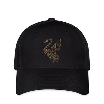 Art Deco - Reiher - Flexfit Cap - Schwarz - Vorne