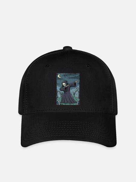 Grim Reaper im nächtlichen Friedhof - Flexfit Cap - Schwarz