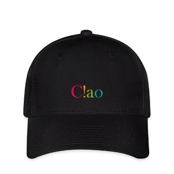 Ciao, bunter Schriftzug - Flexfit Cap - Schwarz - Vorne