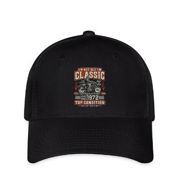 Moto rétro vintage classique de 1972 - Casquette Flexfit - noir - Devant