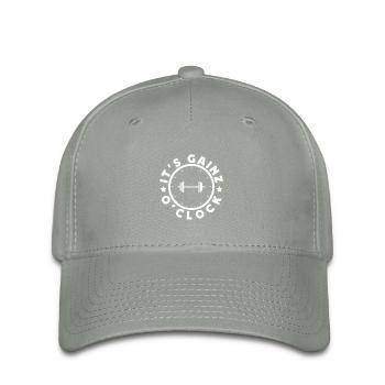 Bodybuilder de dynamophilie C’est Gainz O ́clock Gym - Casquette Flexfit - gris vert - Devant