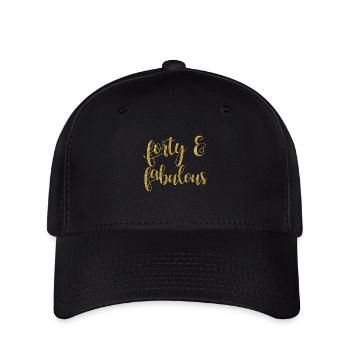 40. Geburtstag: Forty and Fabulous - Flexfit Cap - Schwarz - Vorne