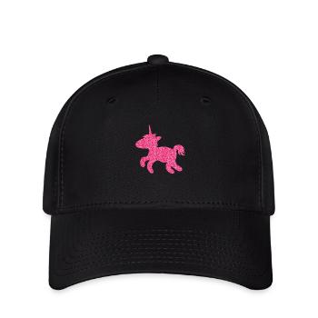 Glitzerndes niedliches Einhorn - Flexfit Cap - Schwarz - Vorne